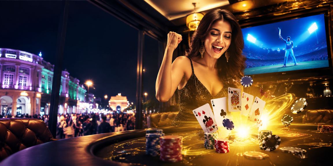 Neon-lit sports betting and card game venues bustling in Delhi's Connaught Place