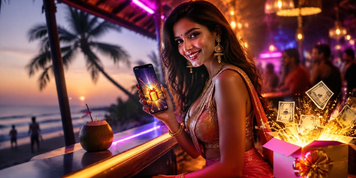 Mobile app interface displaying casino games with Bollywood theme in Goa